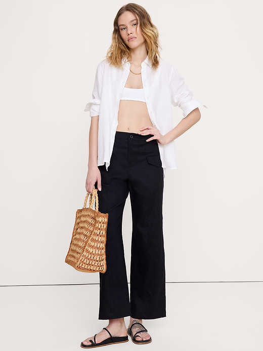 Banana Republic High-Rise Straight Utility Pant in Stretch Linen-Viscose — photo 1