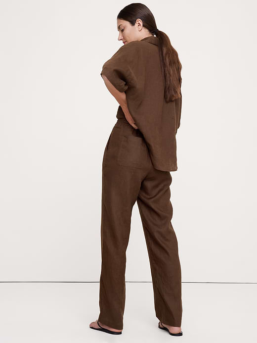 Banana Republic The Getaway Straight-Leg Pull-On Pant in Linen — photo 3
