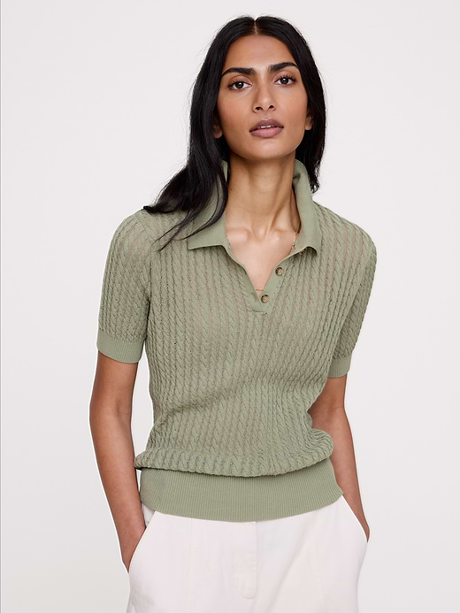 Banana Republic Crinkle Knit Polo — photo 1