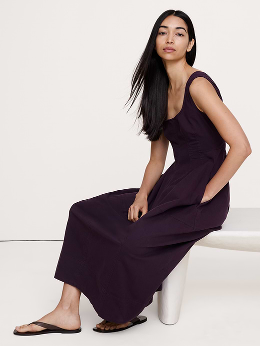 Banana Republic Stretch-Cotton Barrel Midi Dress — photo 4