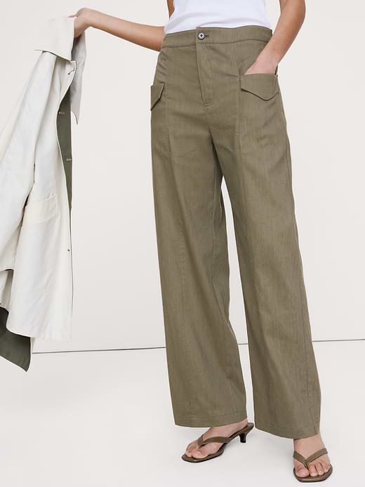 Banana Republic High-Rise Straight Utility Pant in Stretch Linen-Viscose — photo 4