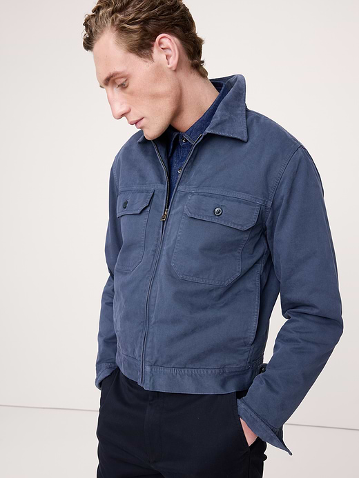 Banana Republic Cotton Twill Mechanic's Jacket with Corduroy Collar — photo 1