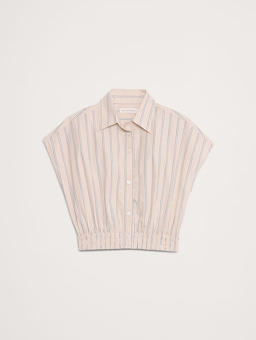 Banana Republic Cotton Poplin Cropped Shirt — photo 5