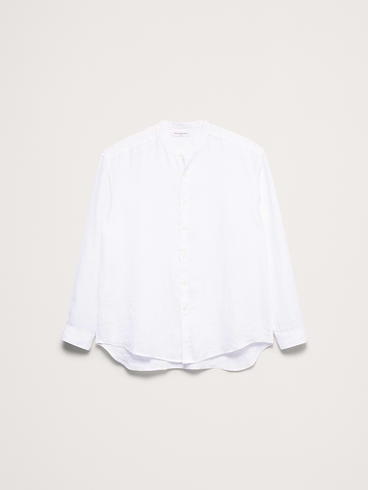Banana Republic Relaxed-Fit Linen Banded-Collar Shirt — photo 5