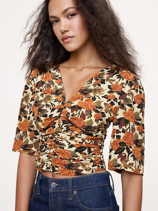 Banana Republic Matte Silk Ruched Top — photo 4