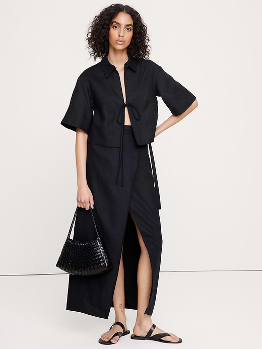 Banana Republic Linen Wrap Maxi Skirt — photo 1