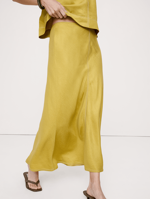 Banana Republic Viscose-Linen Bias-Cut Maxi Skirt — photo 5