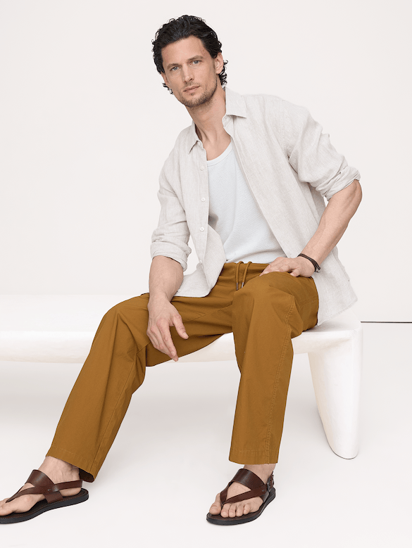 Banana Republic The Weekender Relaxed Pull-On Pant in Cotton — photo 4