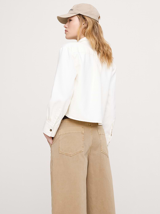 Banana Republic Denim Cropped Utility Shirt — photo 3