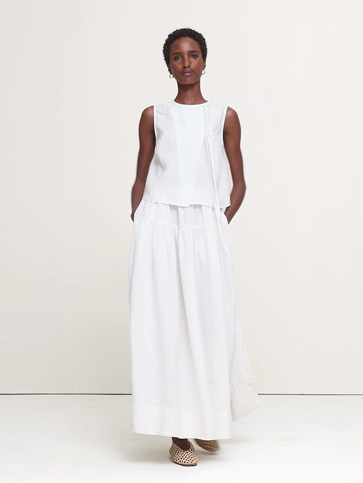 Banana Republic Linen Tiered Tie-Side Maxi Skirt — photo 7