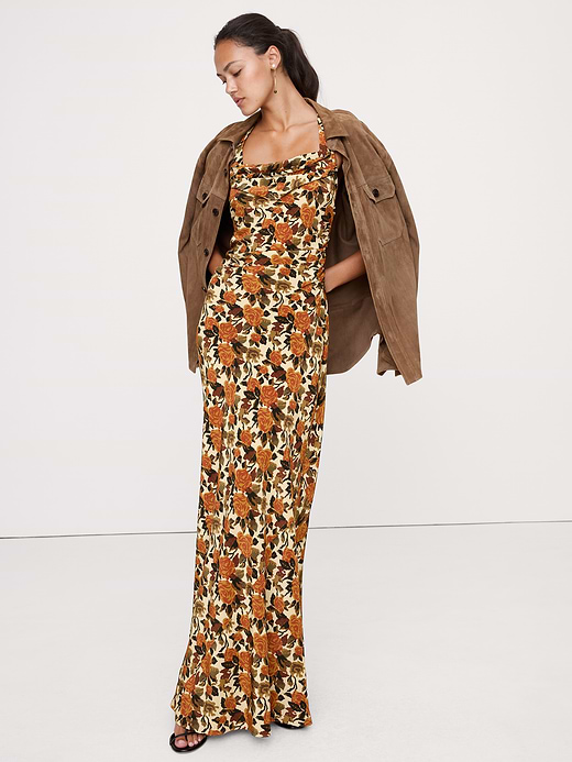 Banana Republic Matte Silk Cowl-Neck Backless Maxi Dress — photo 4
