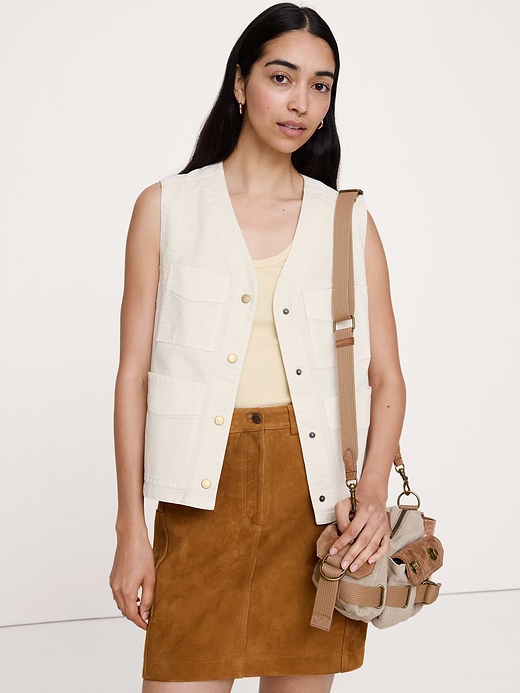 Banana Republic Stretch-Cotton Utility Vest — photo 1