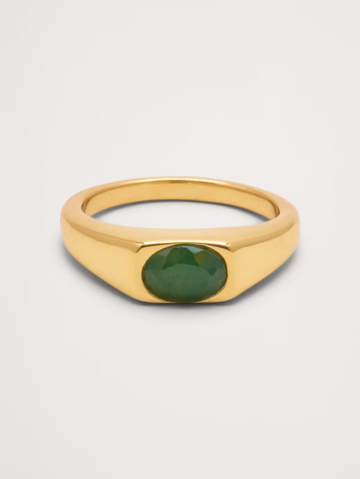 Banana Republic Small Jade Signet Rng — photo 1