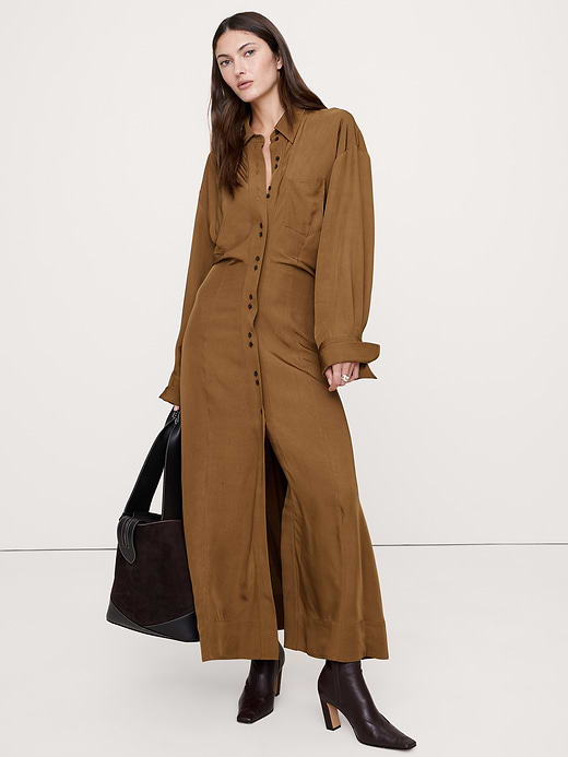 Banana Republic Drapey Twill Shirt Dress — photo 1