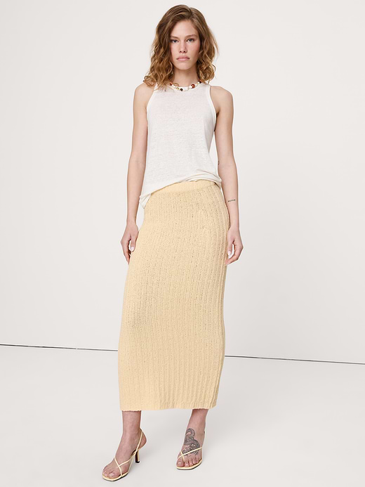 Banana Republic Bouclé Cotton Sweater Skirt — photo 3