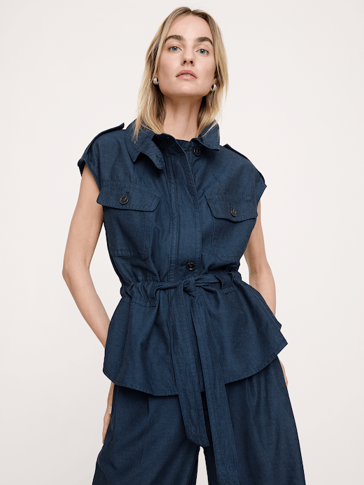 Banana Republic TENCEL™-Cotton-Linen Utility Vest — photo 1