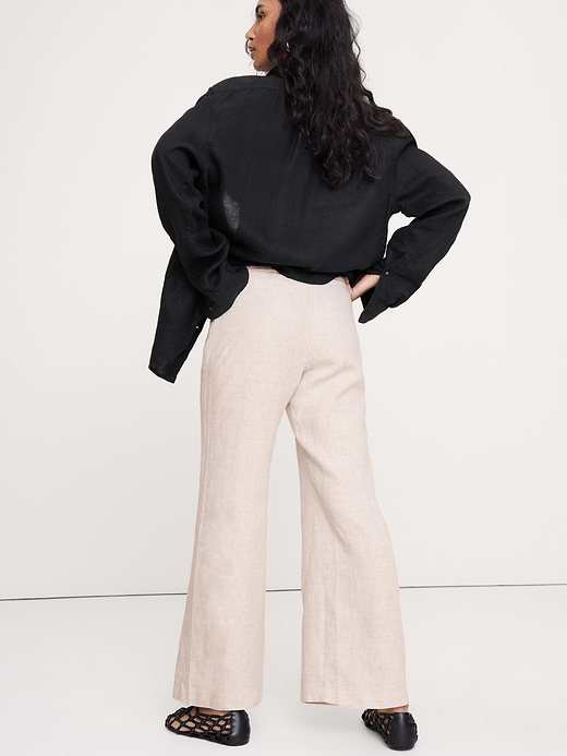 Banana Republic Mid-Rise Kick-Flare Linen Ankle Pant — photo 3
