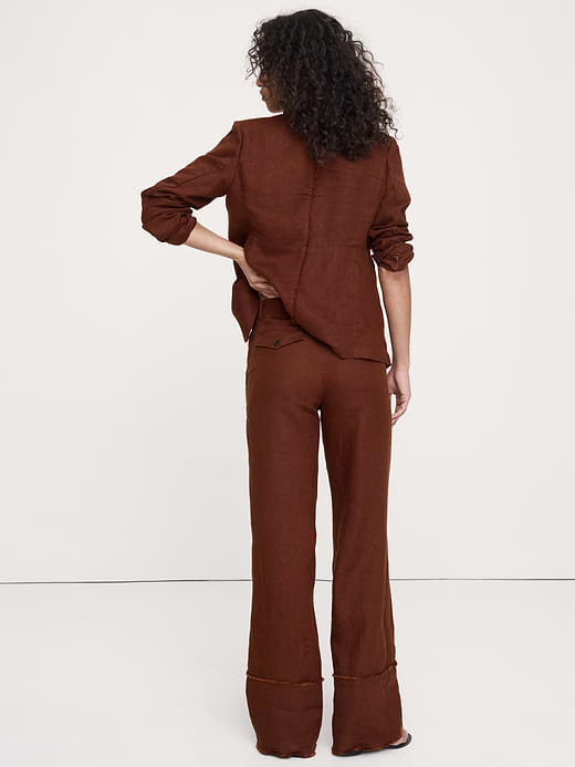 Banana Republic The Everyday Wide-Leg Pant in Fringe-Hem Linen — photo 3