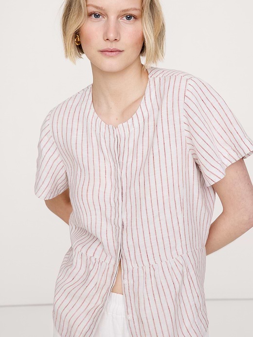 Banana Republic Linen Flutter-Sleeve Top — photo 4