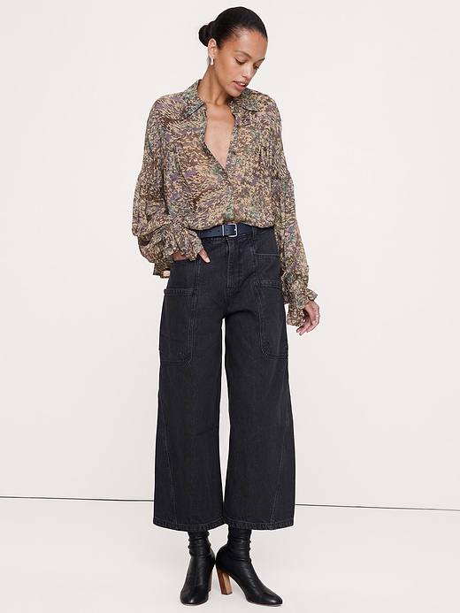 Banana Republic Viscose Balloon-Sleeve Blouse — photo 1