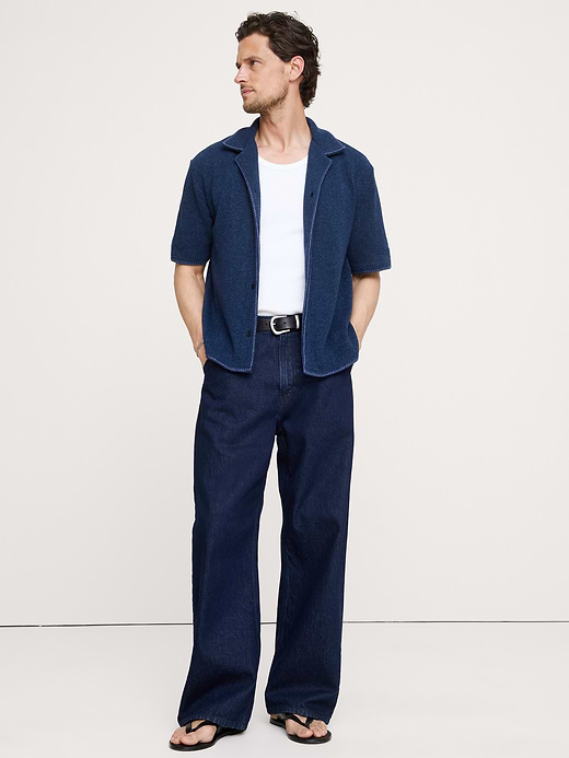 Banana Republic Marled Resort Shirt With Blanket Stitch — photo 1
