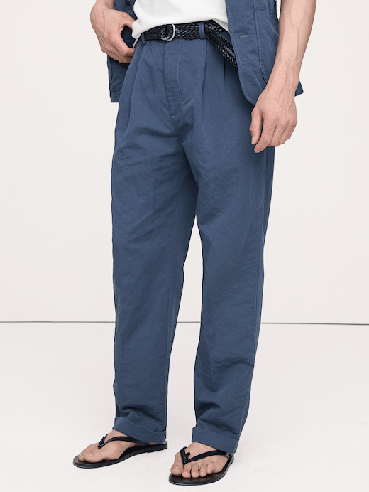 Banana Republic Archive Reissue Pleated Italian Linen-Cotton Pant — photo 4