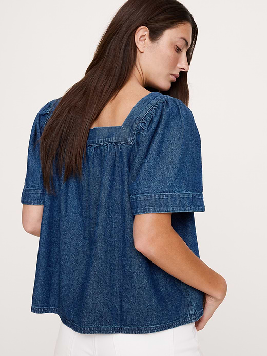 Banana Republic Chambray Square-Neck Top — photo 3