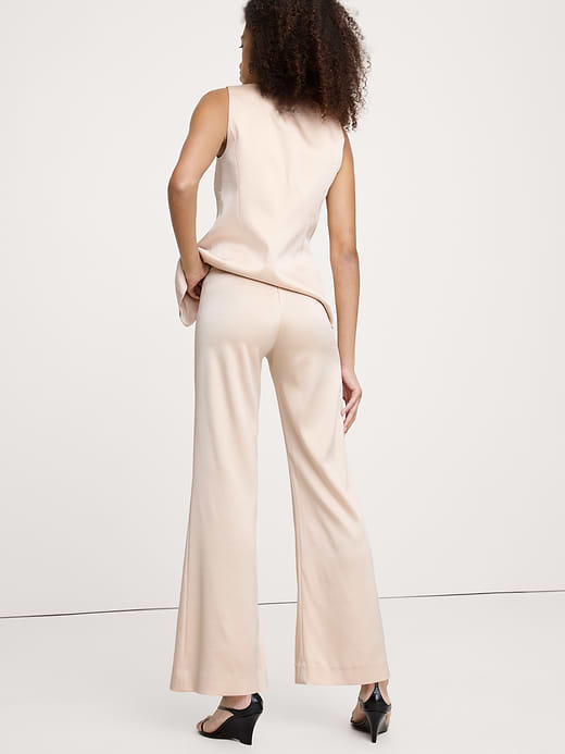 Banana Republic Mid-Rise Kick-Flare Satin Ankle Pant — photo 3