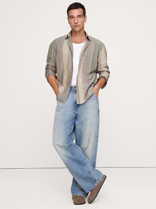 Banana Republic Relaxed-Fit Washed Cotton Poplin Shirt — photo 1