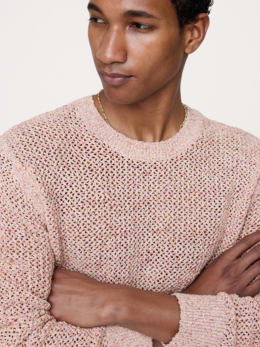 Banana Republic Textured Mesh Crew-Neck Sweater — photo 4