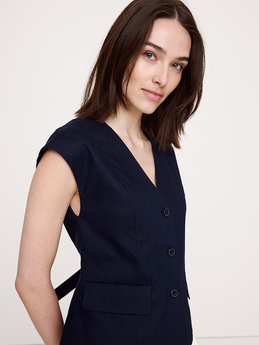 Banana Republic Stretch Linen-Viscose Vest — photo 4