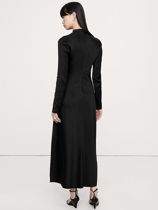 Banana Republic Stretch-Satin Ruched Maxi Dress — photo 3