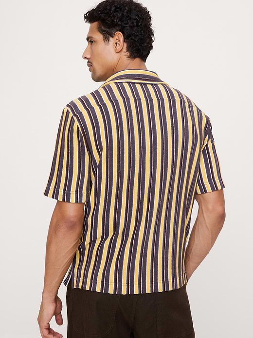 Banana Republic Stripe Terry Resort Shirt — photo 3