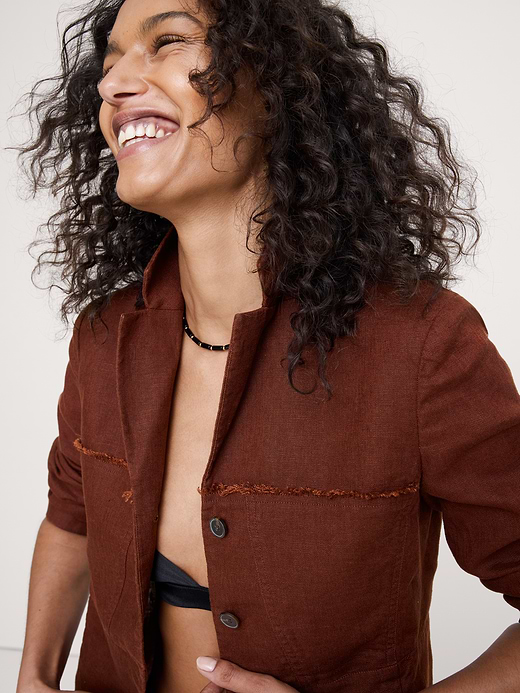 Banana Republic Fringe Linen Blazer — photo 4