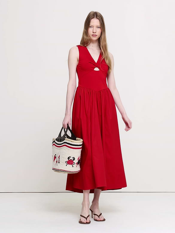 Banana Republic Jersey + Cotton Poplin Cut-Out Maxi Dress — photo 5