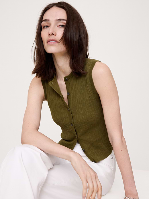 Banana Republic Crinkle Knit Vest — photo 4