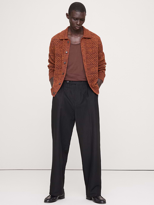 Banana Republic Linen-Cotton Textured Polo Cardigan — photo 1