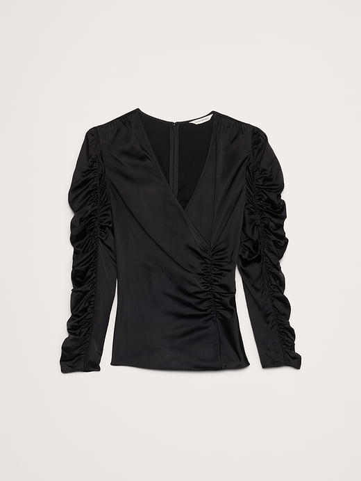 Banana Republic Stretch-Satin Ruched Top — photo 5