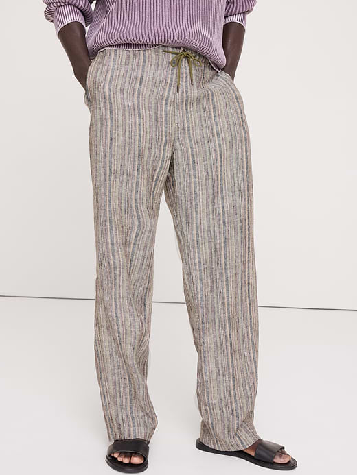 Banana Republic Relaxed Striped Linen Beach Pant — photo 4