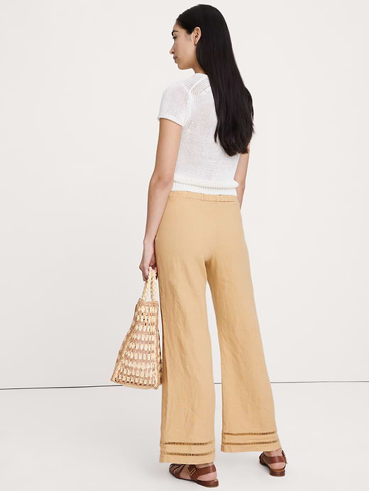 Banana Republic Mid-Rise Kick-Flare Linen Ankle Pant — photo 3