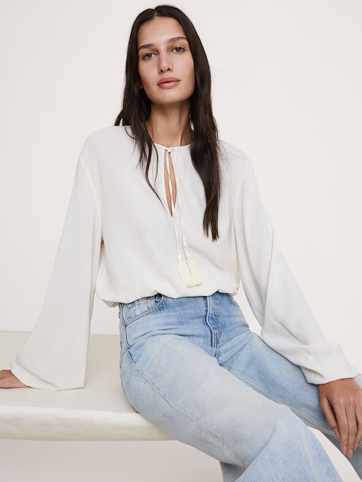 Banana Republic Georgette Tie-Neck Blouse — photo 4