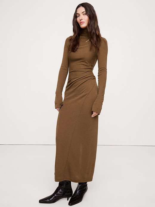 Banana Republic Wool-Blend Jersey Ruched Maxi Dress — photo 1
