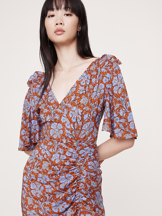 Banana Republic Stretch-Crepe Flutter-Sleeve Maxi Dress — photo 4