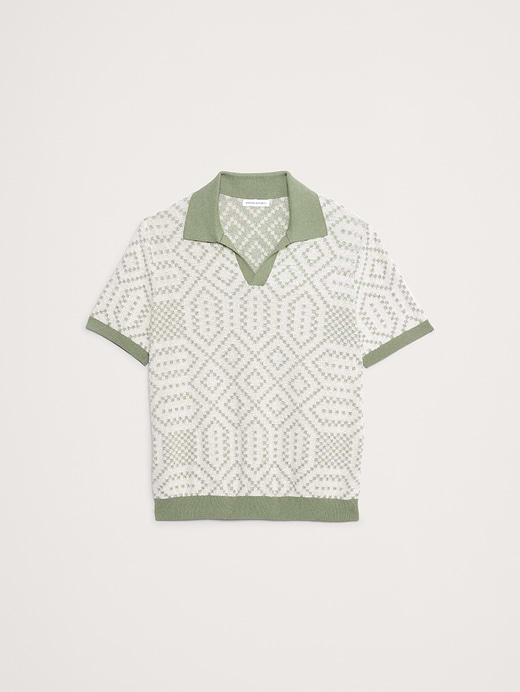 Banana Republic Linen-Cotton Blend Jacquard Polo — photo 5