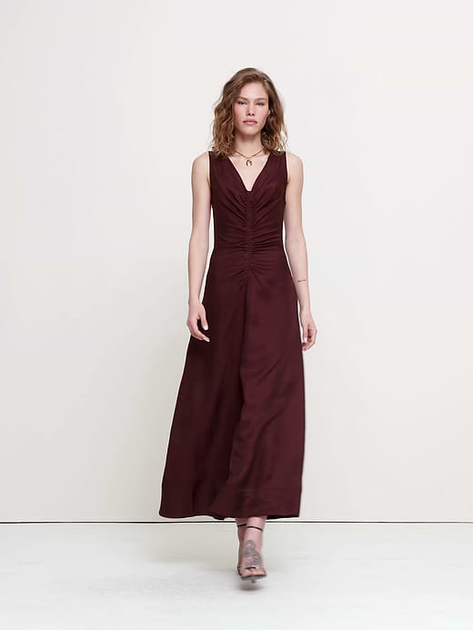Banana Republic Viscose-Linen V-Neck Maxi Dress — photo 5