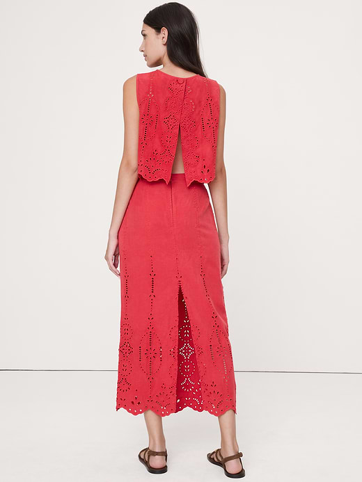 Banana Republic Tencel™-Linen Eyelet Maxi Skirt — photo 3