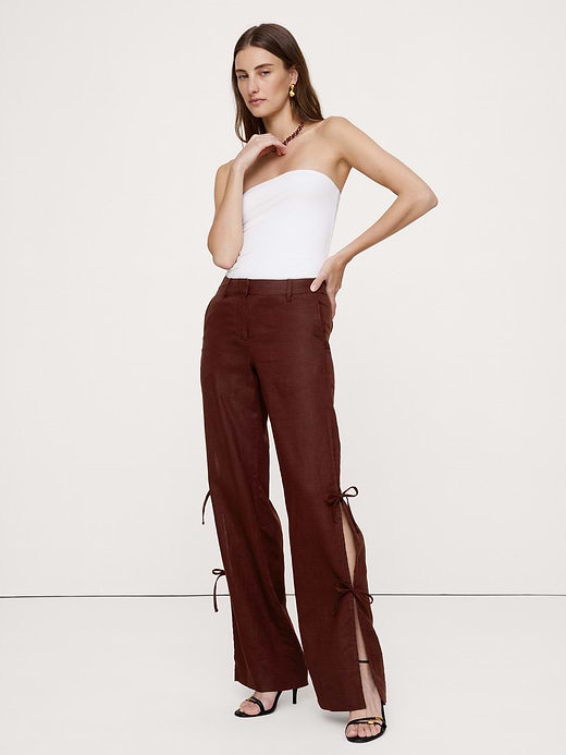 Banana Republic The Everyday Wide-Leg Side-Tie Pant In Linen — photo 1