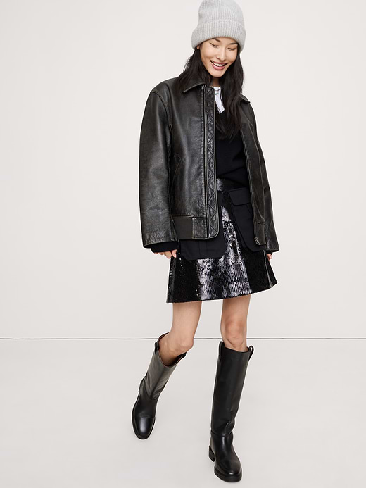 Banana Republic Sequin Ponte Mini Skirt — photo 4