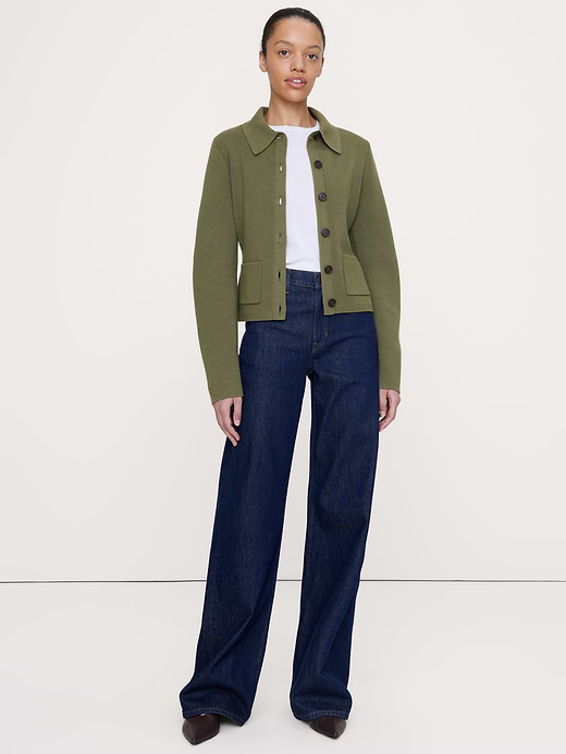 Banana Republic Larkspur Cotton-Silk Polo Cardigan — photo 1