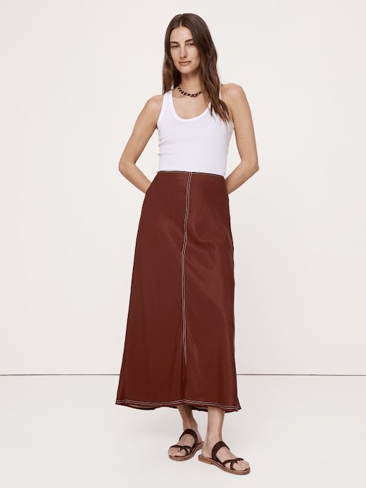 Banana Republic Viscose-Linen Bias-Cut Maxi Skirt — photo 5